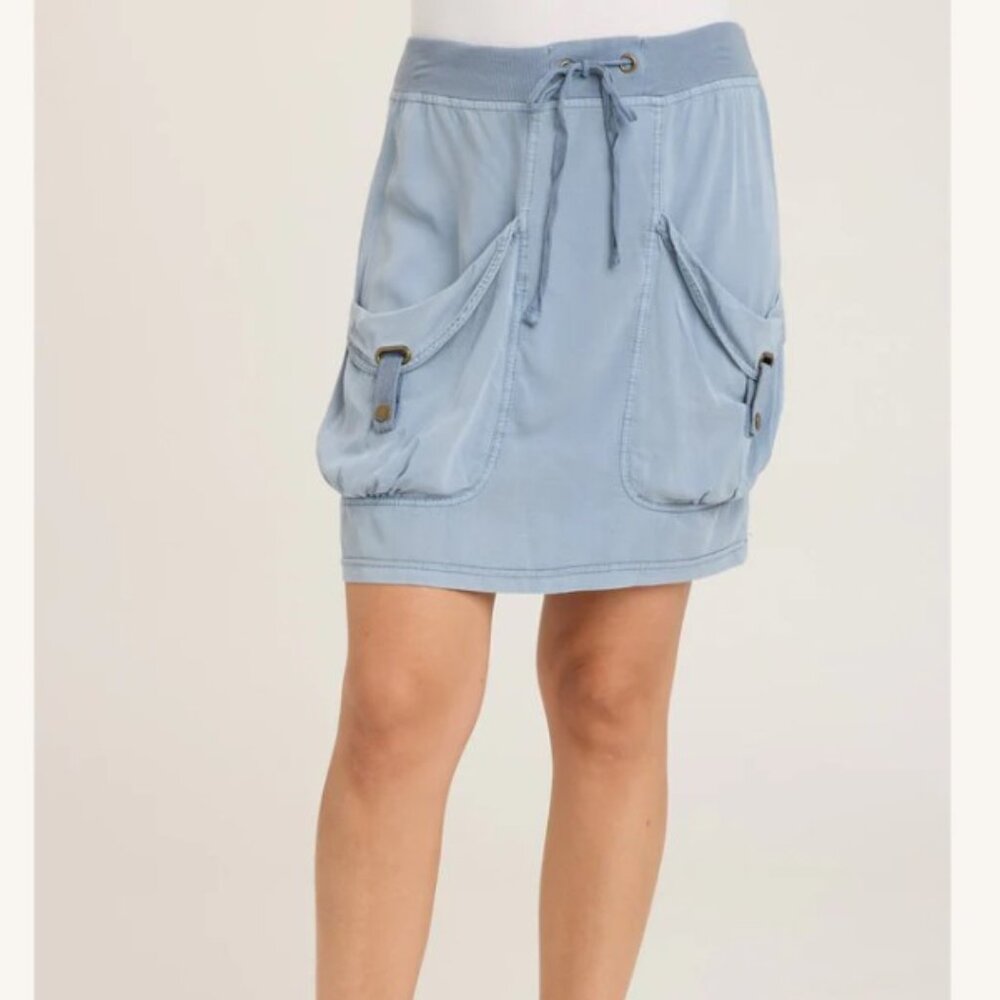 XCVI Twill Shirley Mini Skirt in Orion Blue, NWT size Medium